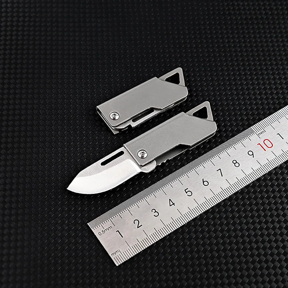 D2 Steel Mini Knife for Men Self Defense Sharp Express Unpacking Folding Knife EDC Portable Keychain Pocket Knife