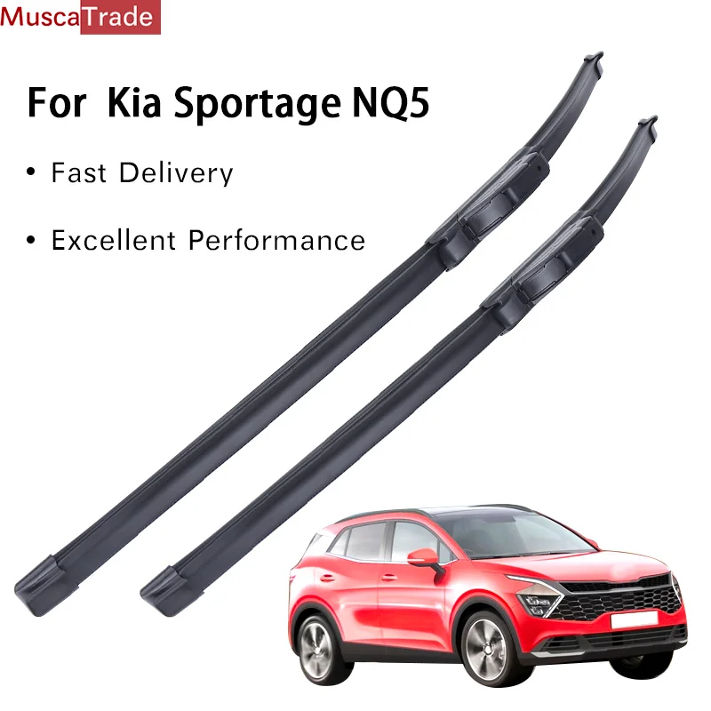 For Kia Sportage NQ5 2023 Windshield Windscreen Windows Front Wiper Blades Cutter Boneless Frameless Rubber Accessory U J Hook