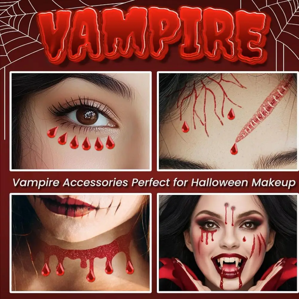 2Sheets Glitter Face Tattoos with Face Gems Halloween Accessories Party Favors Makeup Temporary Tattoos Stickers Self Adhesive