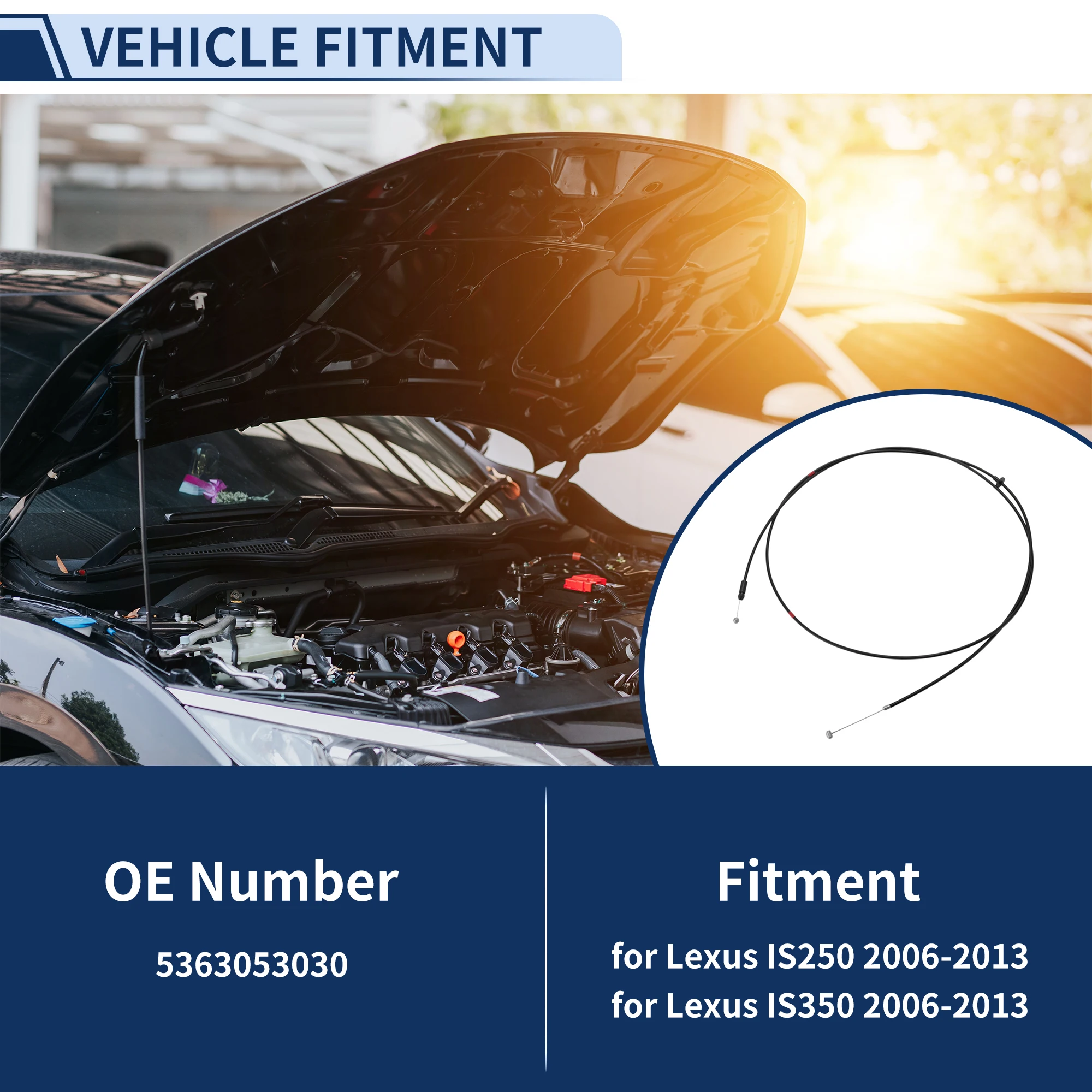 

Трос открывания защелки капота UXCELL для Lexus IS250 2006-2013 No 5363053030