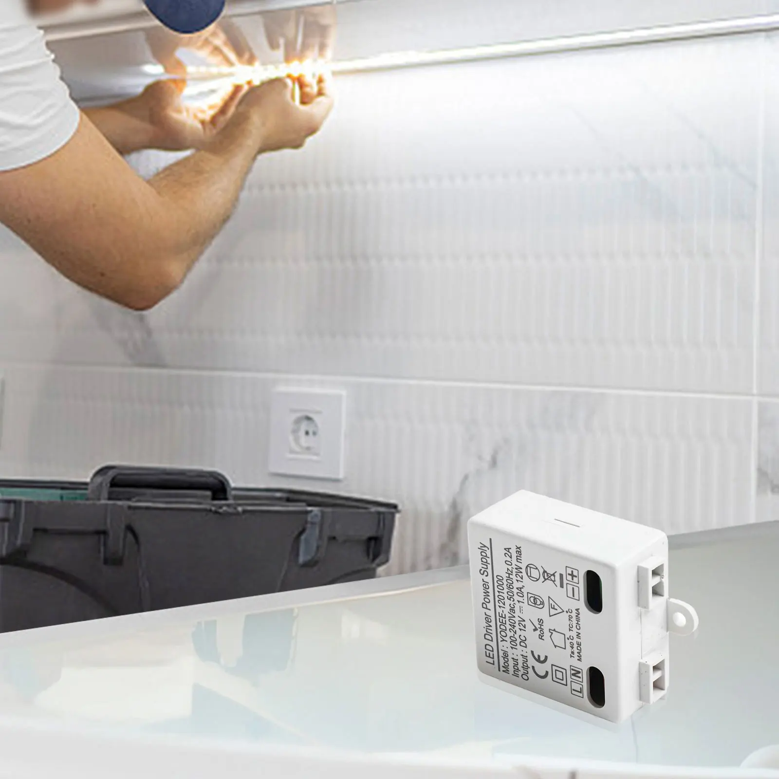 LED Driver Power Supply 12V 1A Output Suitable for Cabinet Lights Doorbells and Other Low Voltage Applications