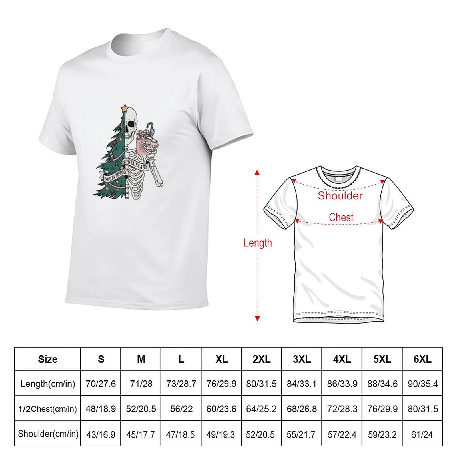 Sorta Merry Sorta Scarry Funny Christmas T-Shirt Short sleeve tee heavyweight t shirts mens tall t shirts