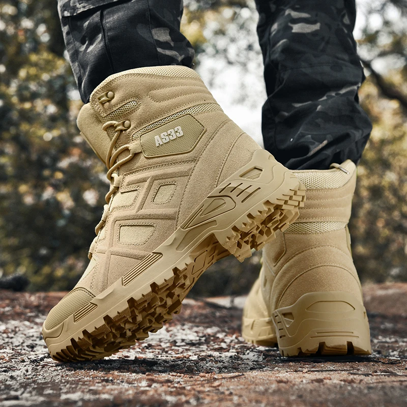 High Top Men's Tactical Shoes Outdoor Jungle Waterproof Hiking Shoes Anti Slip Desert Training Boots for Male Hunting Shoes