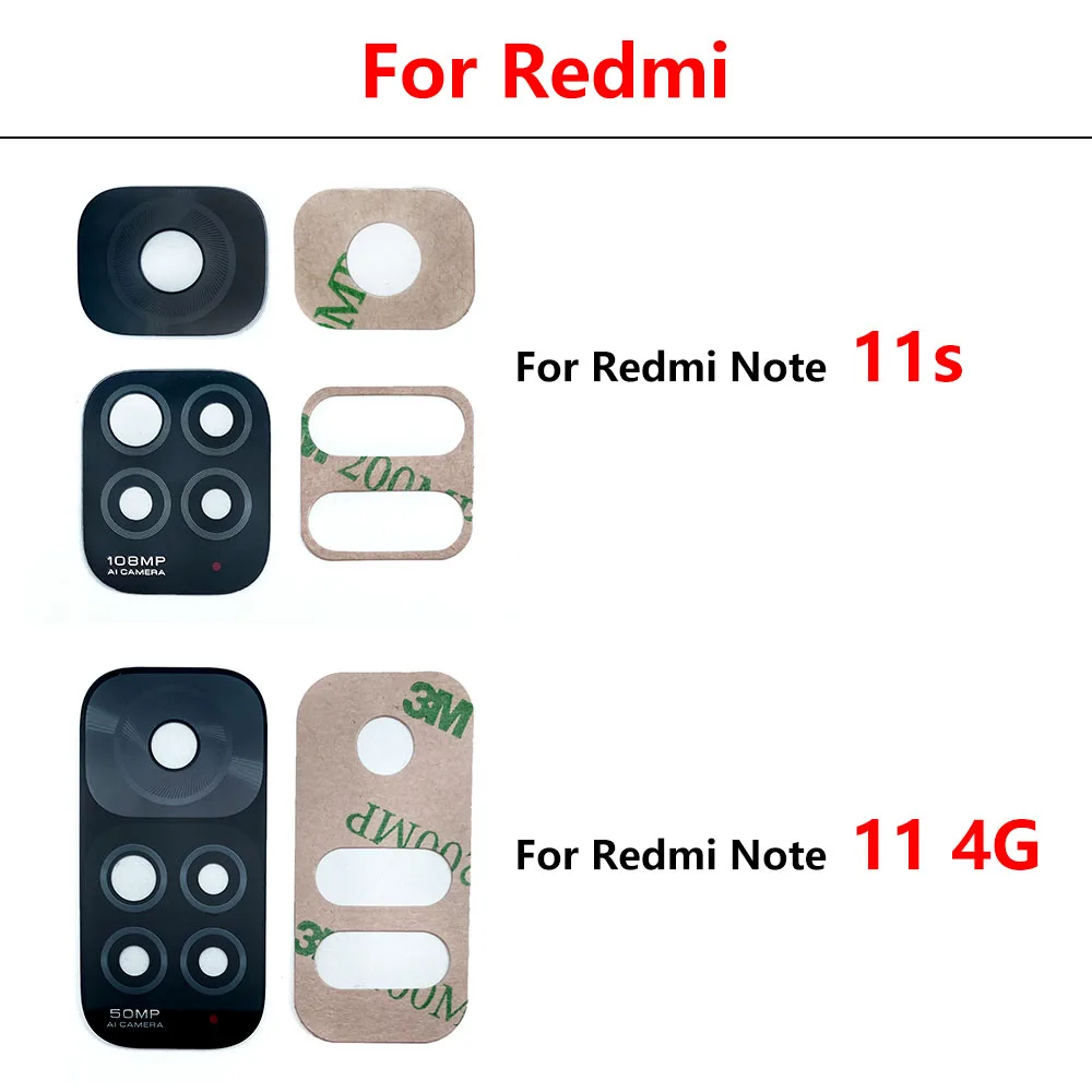10 Pcs For Redmi Note 11/11S/11Pro Plus/11 Pro Plus 5G Back Rear Camera Glass Lens Replacement With Glue Adhesive Sticker