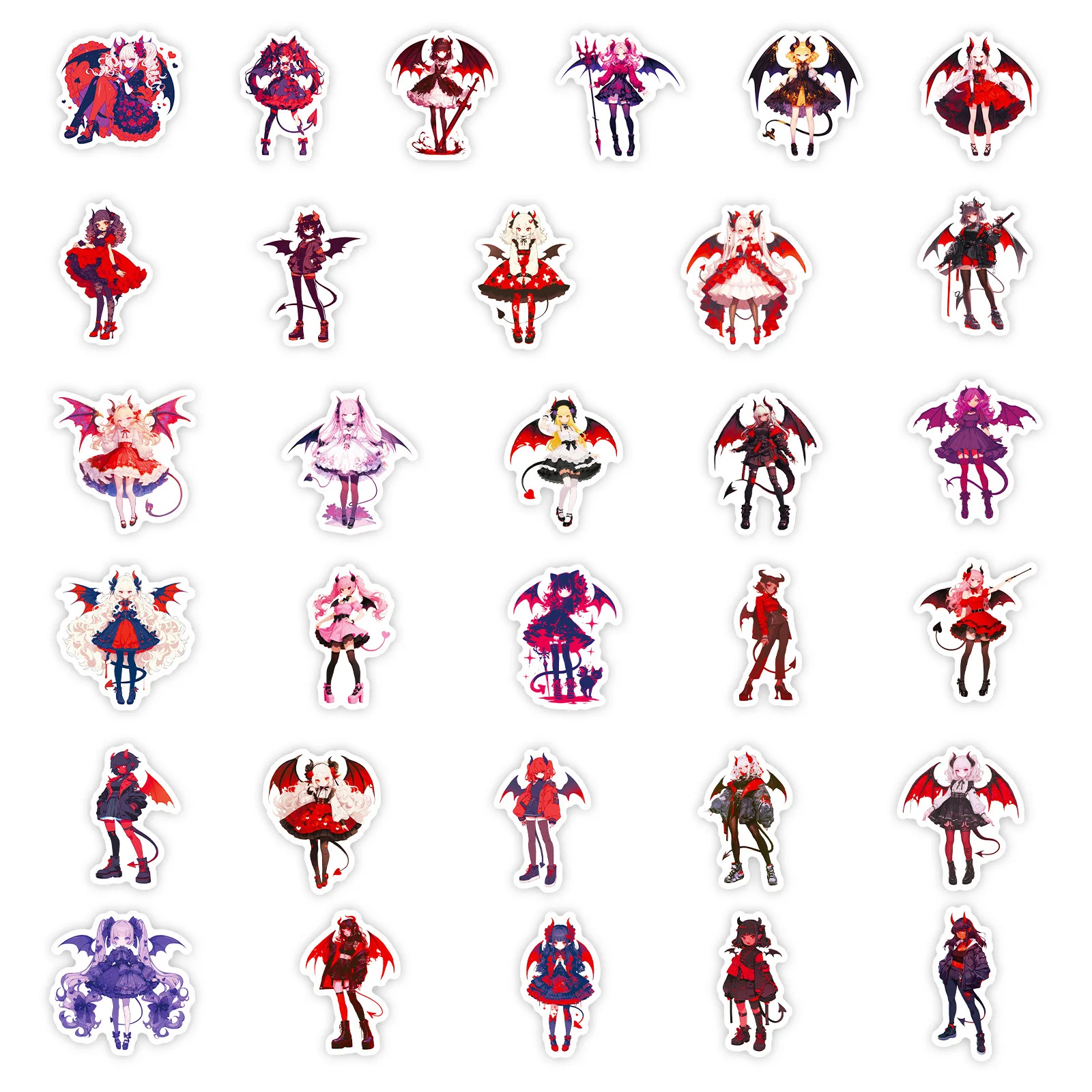 56PCS Lolita Stijl Demon Ioli Stickers Cartoon Meisje Graffiti Versieren DIY Laptop Telefoon Skateboard Gitaar Speelgoed Water Cup Decals