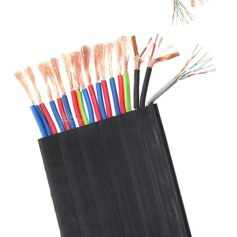 Material de núcleo sólido resistente ao desgaste sólido cabo de controle dmx512 cabo plano composto multi-core 2.5mm2 cabo de alimentação teatro