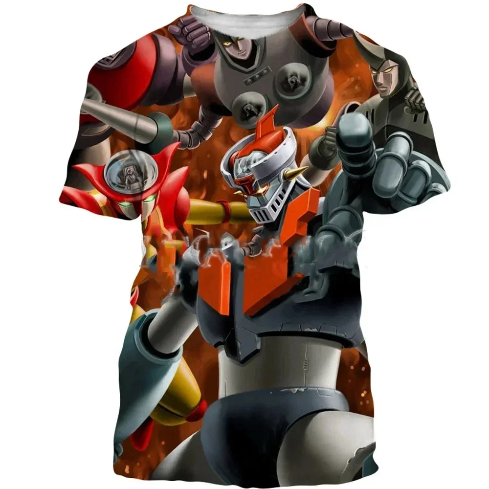 Anime Invincible Iron King Mazinger Z Pattern 3D Printed Men's T-shirt Summer New Extra Large Fashion Round Neck T-shirt Top