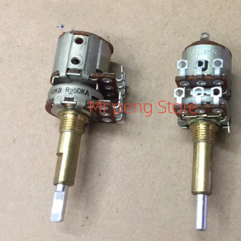 2pcs ALPS 16 dual axis dual potentiometer with switches A50K and B50K shaft length 30mm