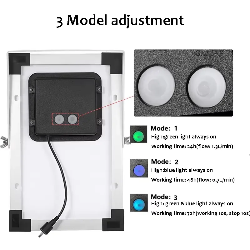 5W Solar Aerator 2 Modes Hose Bubble Stone Solar Air  for Koi Pond Backyard Aquarium