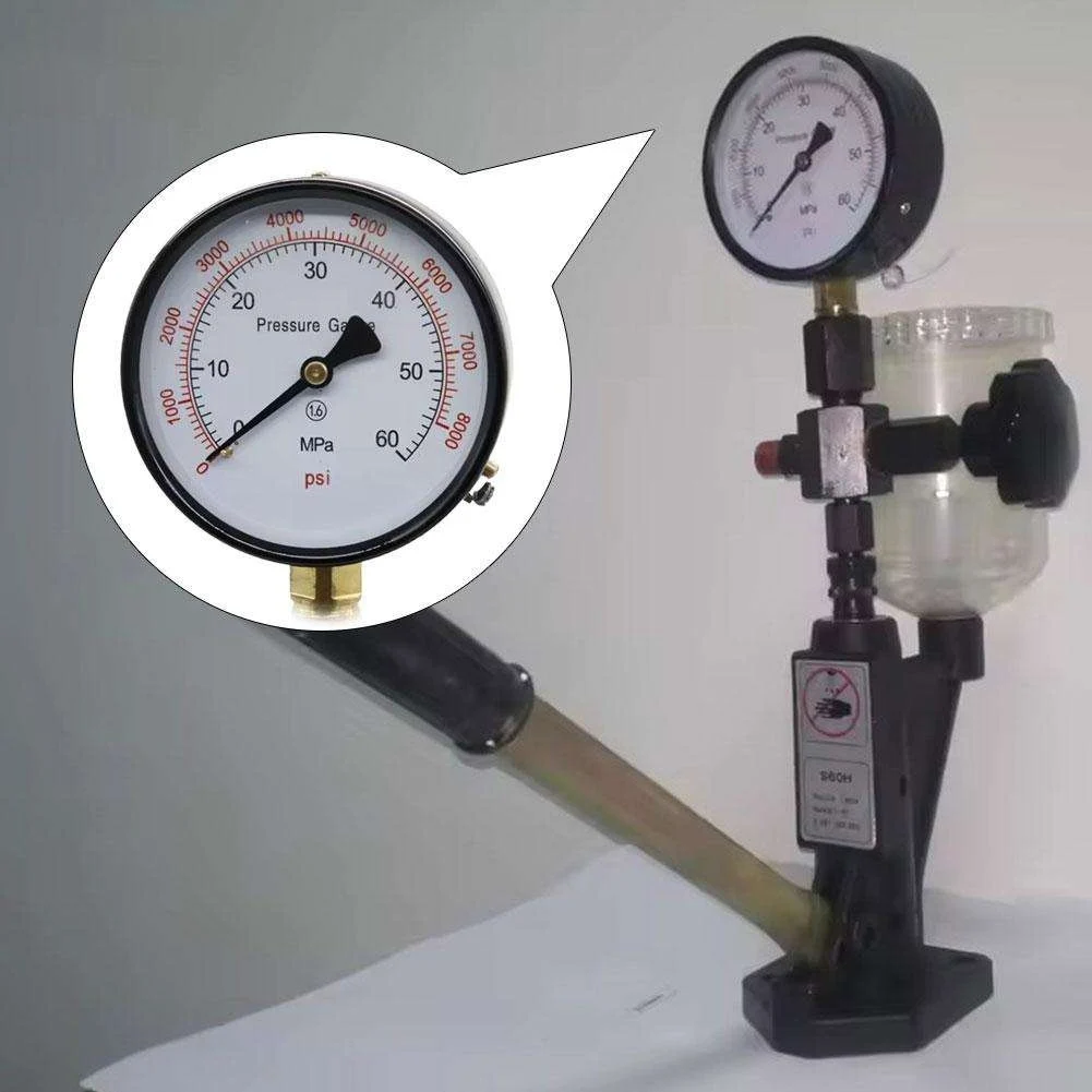 Manometro 0-60Mpa per tester ugello iniettore diesel S60h, strumento di test misuratore di pressione 0-8000Psi