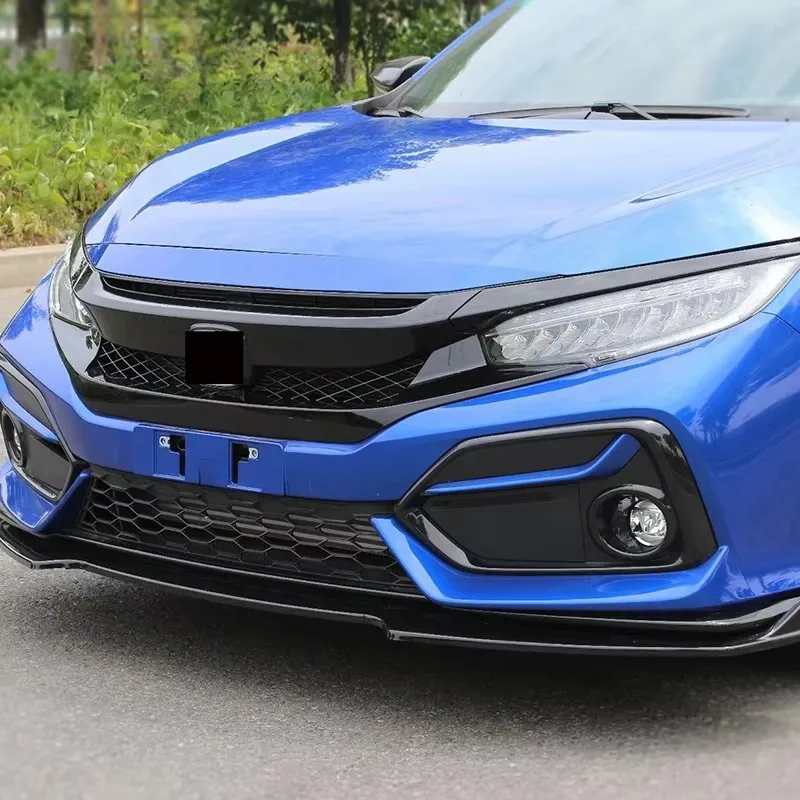 For Honda Civic 10th Gen TYPER TR 2016-2021 Front Grille Racing Grill Net Car Grid Splitter Upper Bumper Hood Mesh Grills Kits - view 6