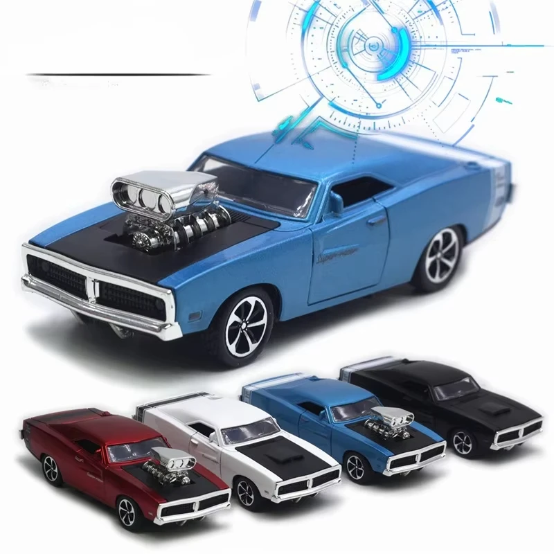 

1:32 Challenger винтажная классическая модель автомобиля из сплава, литая под давлением игрушка со звуком и светом, украшения транспортных средств, игрушки для детей, подарок