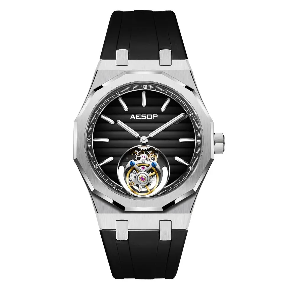 AESOP Flying Tourbillon Mechanical Skeleton Watch For Man Luxury Watches Waterproof Wristwatches Sapphire Mirror Gradient 2024 A