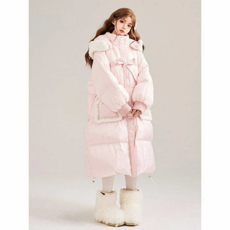 Christmas Sweet Mid-length Cotton-padded Jacket for College Students 2026 Winter New Fashion Design Loose Thick Cotton Outerwear