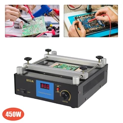 YIHUA 853A BGA IR Infrared Preheater Electronic Hot Plate Preheating Rework Station 110/220V 450W