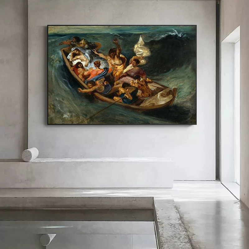 Artist Eugene Delacroix Liberty Leading The People Poster Canvas Painting French Revolution Marianne Wall Art Room Home Decor - view 3