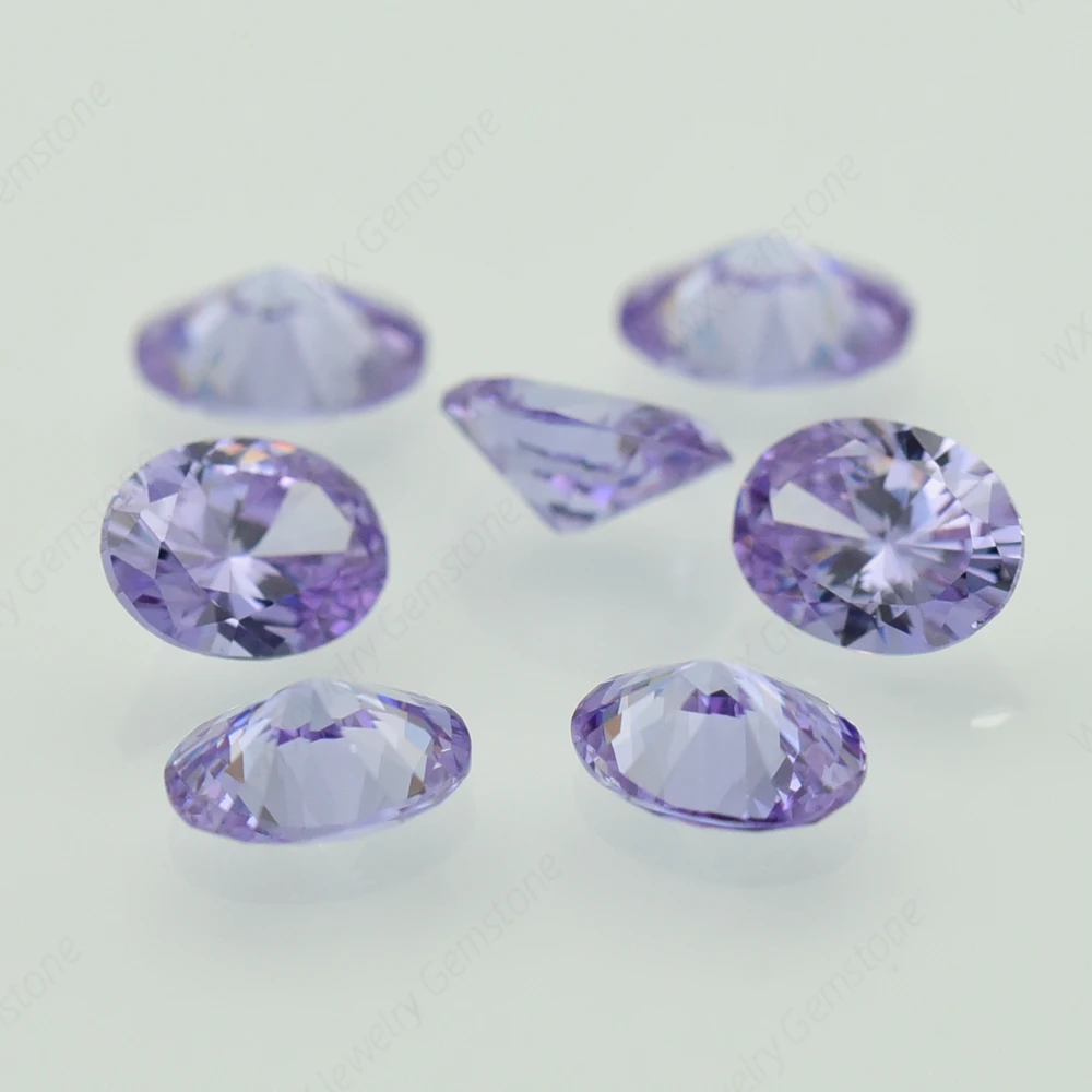 Oval Shape Cut Size 2x3~18x25mm 5A Lavender CZ Stone Synthetic Gems Loose Cubic Zirconia For Jewelry Wholesale DIY for Jewelry