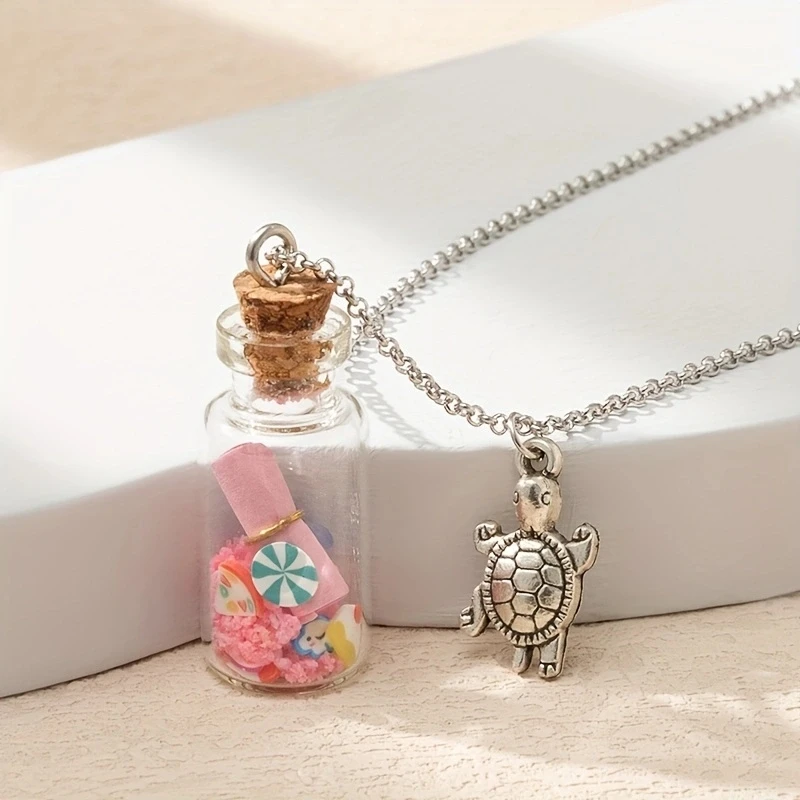 1pc Glow In The Dark Bottle Charm Necklace