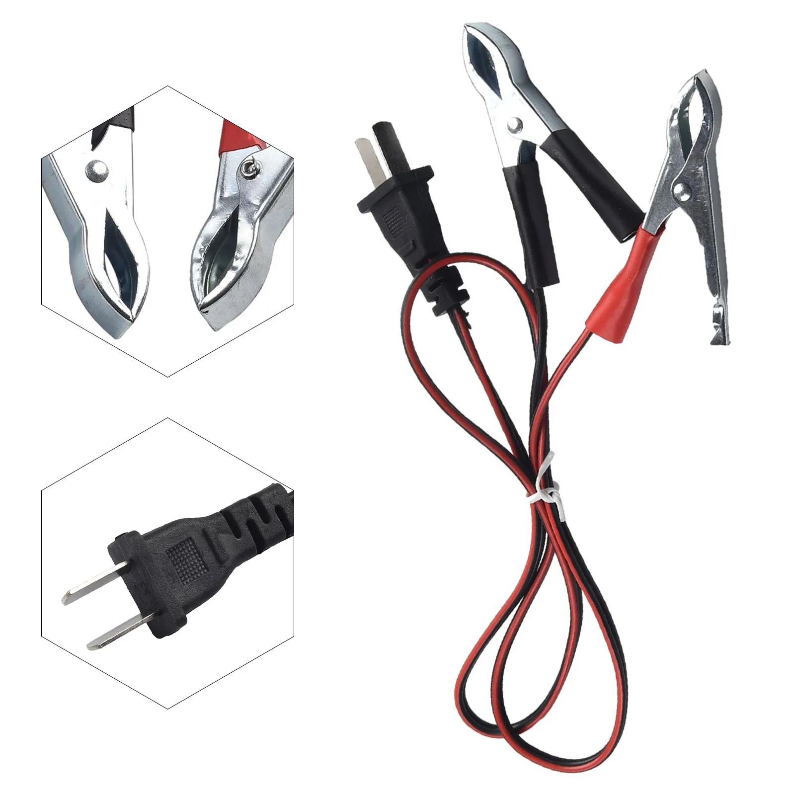 

Portable Generator Parts Charging Cable Battery Cable Plastic+Metal Replacement With Clip Battery Charging Cable