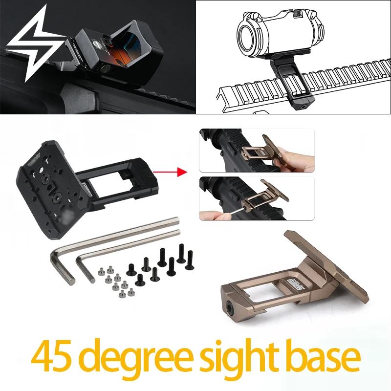 التكتيكية الادسنس المعادن CNC ريد دوت 45 درجة البصر قاعدة الأصلي بمناسبة نطاق جبل دعم ثابت الألومنيوم قاعدة تثبيت أوفست #1
