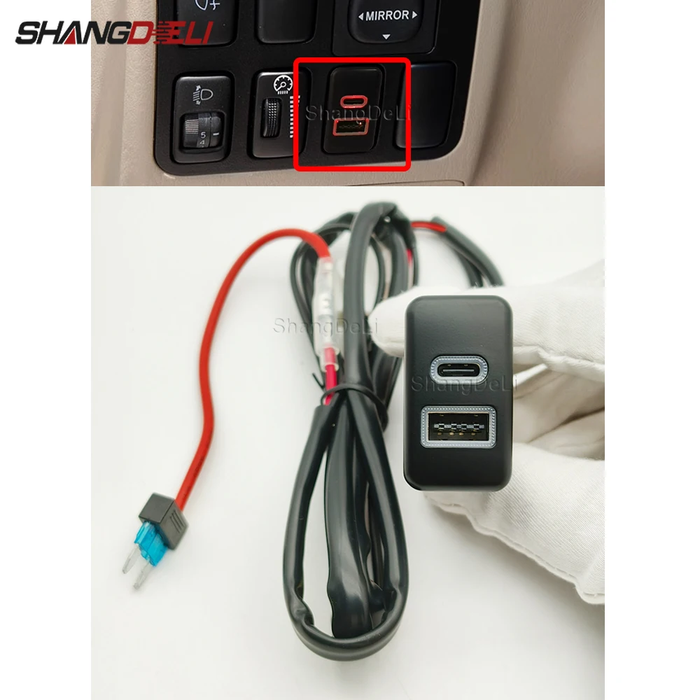 

Автомобильное зарядное устройство 12 В/24 В QC3.0, USB-разъем для быстрой зарядки, адаптер для зарядки телефона, разъем для Toyota FJ Cruiser Prado LC120, аксессуары