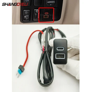QC3.0 USB Carregador de Carro, Soquete De Carregamento Rápido, Adaptador De Carga Do Telefone, Toyota FJ Cruiser Prado LC120 Acessórios, 12V, 24V
