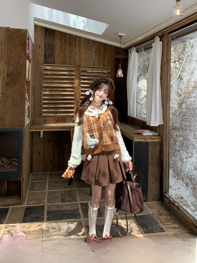 

Женский осенне-зимний комплект Faion, кукольный воротник, основа irt, карамель, блинная мельница, комбинация, высокая эластичность, длинный све, теплый