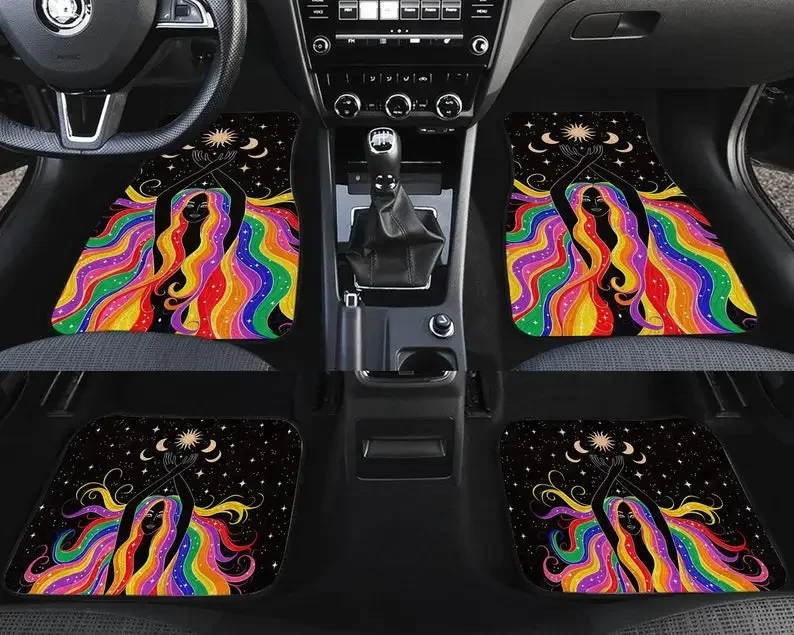 Moon And Sun Mat, Celestial Floor Car Mat, Car Mat For Women, Car Accessories