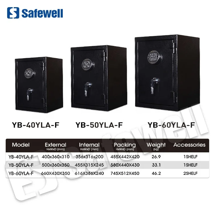 Wholesale Custom Fire Resistant Hinge Safety Storage Office Bedroom Caja De Seguridad Fuertes Coffre Fort Home Fireproof Safe