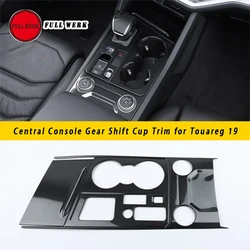 Stailess Steel Car Central Console Cover Gear Shift Cup Trim Decoration Cover Frame Sticker for Touareg 19-22 Interior Accessor