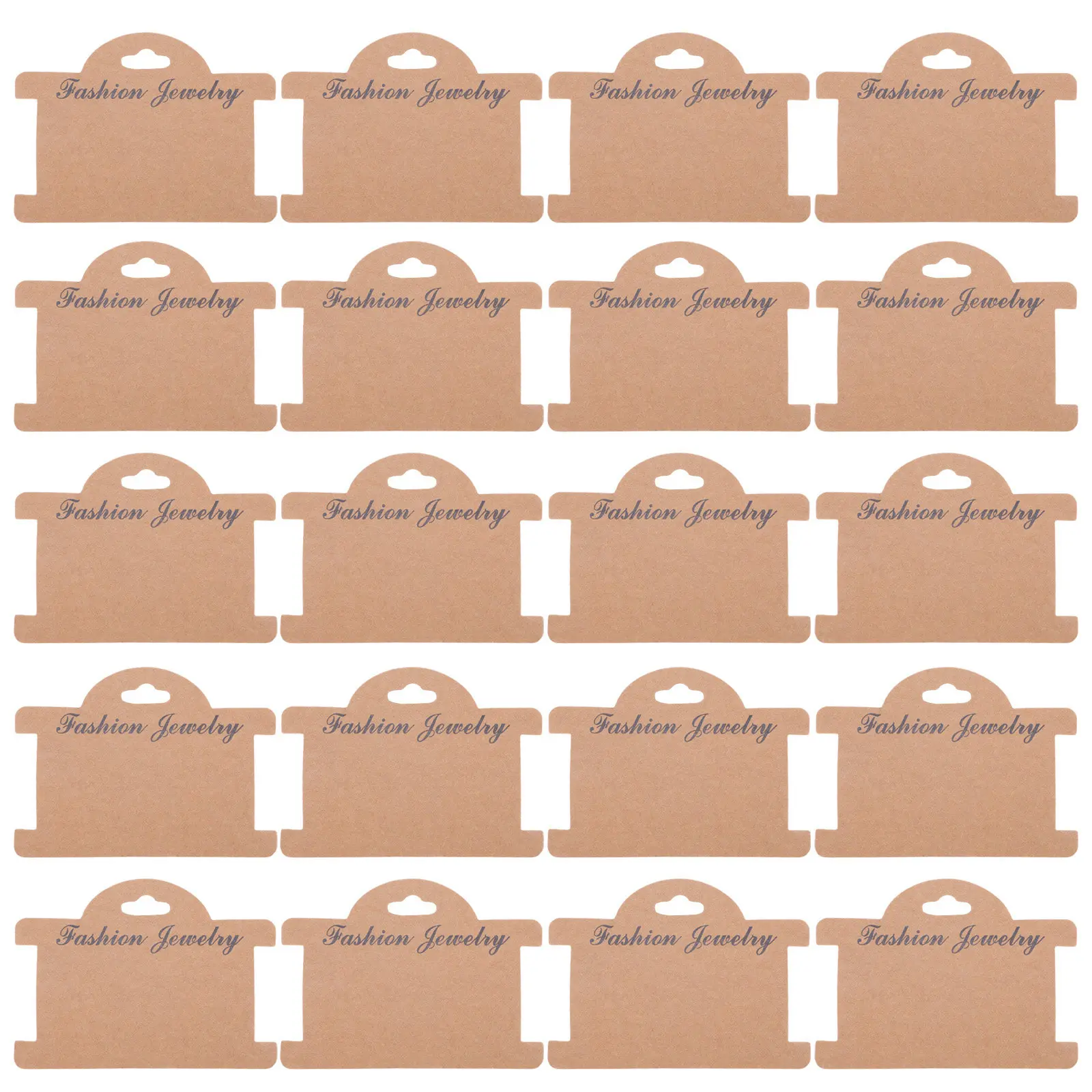 

200Pcs Kraft Paper Jewelry Display Cards Small Size Space Saving Earring Necklace Bracelet Showing Tags for Stores