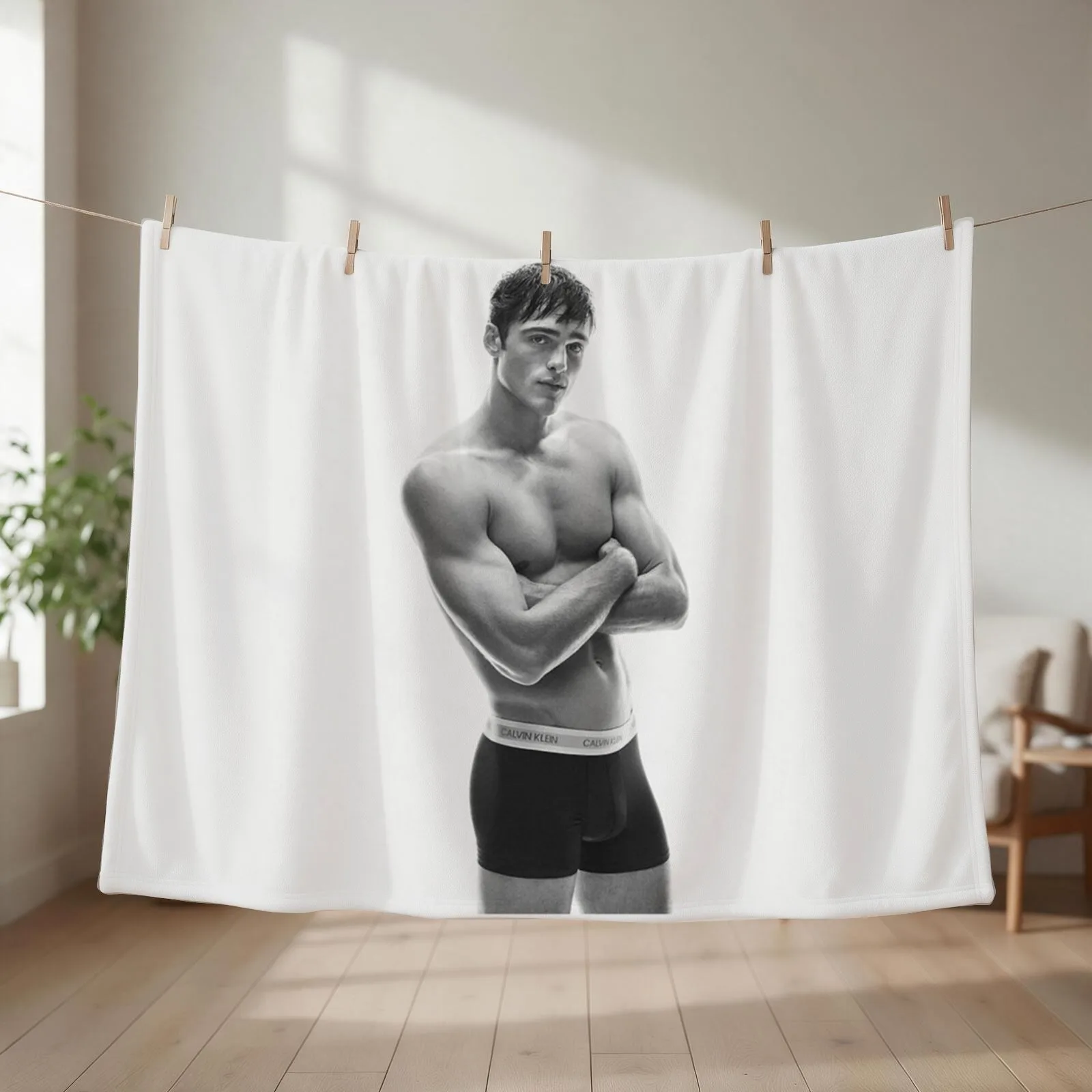 Jacob Elordi Throw Blanket Luxury St Soft Beds Beautifuls Bed linens Blankets