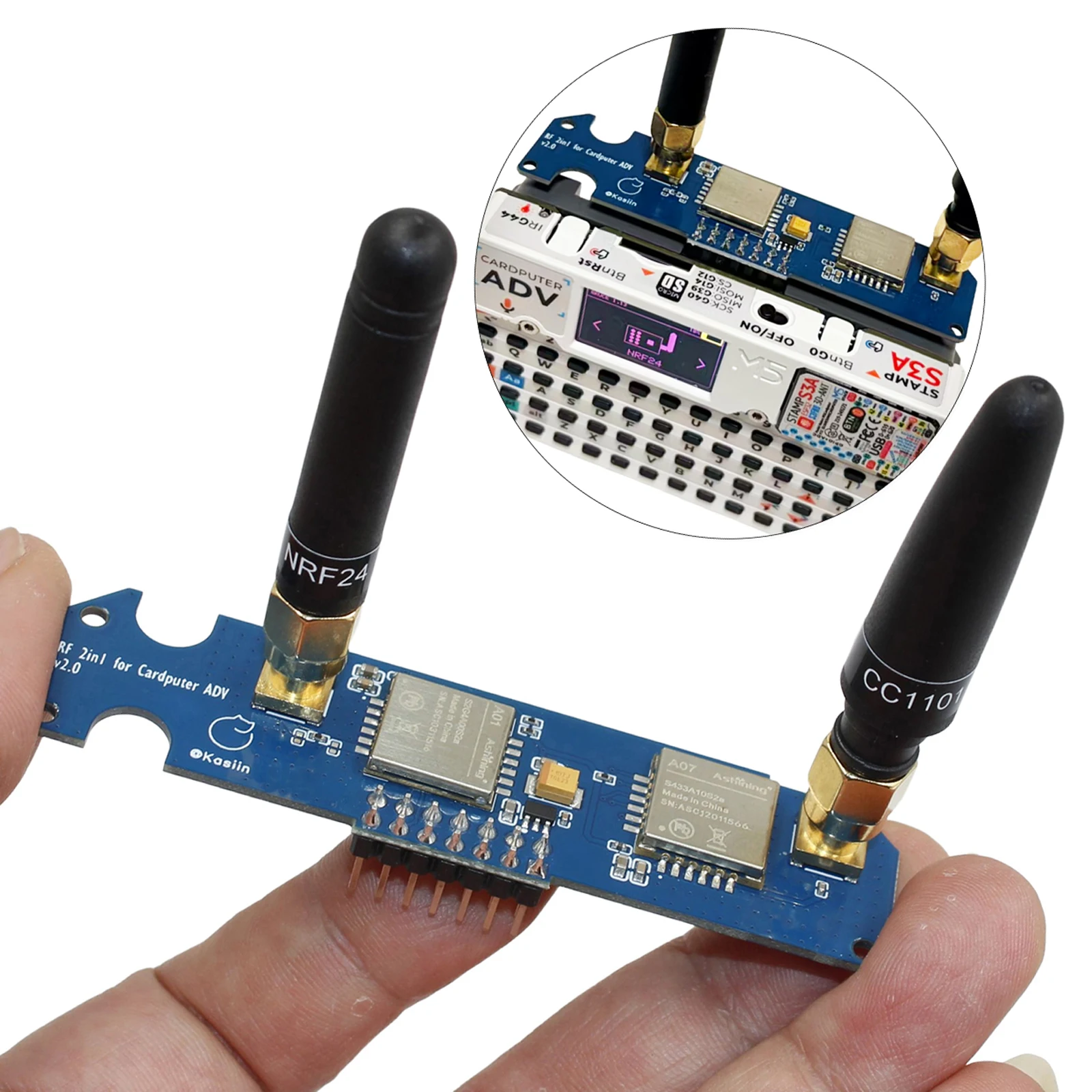 

For M5stack Cardputer ADV 2 In 1 RF Module with Antennas Enhanced Antenna Stability Tool ADV Dual-Band RF Modules