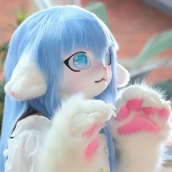Furry Kigurumi Head Base Cosplay Costume Rabbit Doll Cat Kig Head Mask Headset Party Animal Costume Performance Prop