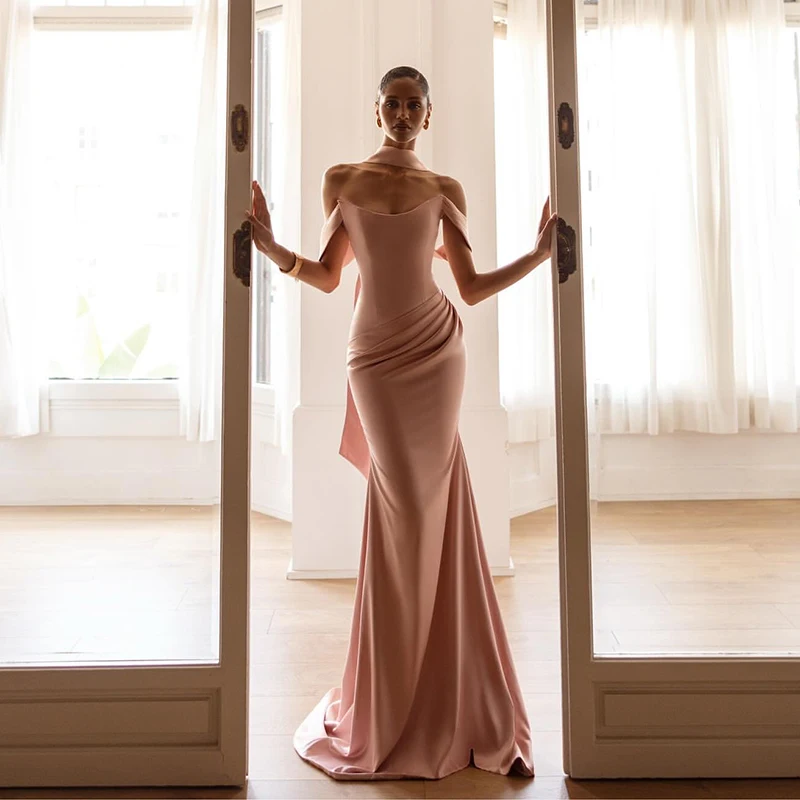 

Thinyfull Sexy Mermaid Prom Evening Dresses Strapless Floor Length Satin Party Dress 2026 Night Cocktail Prom Gowns Customized