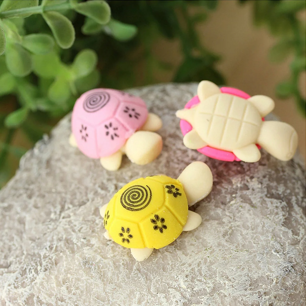 30 Pcs Cartoon Animal Erasers Adorable Toys for Kids Turtle Shape Pencil Modeling