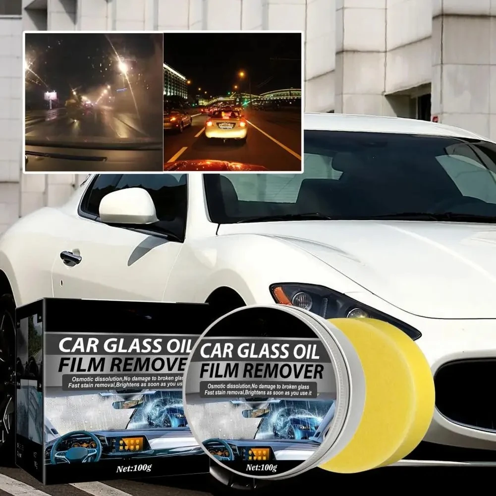 

100g Glass Oil Film Remover Rainproof Demist Quick Cleaning Front Windshield Glass Oil Film Cleaning Cream for Car