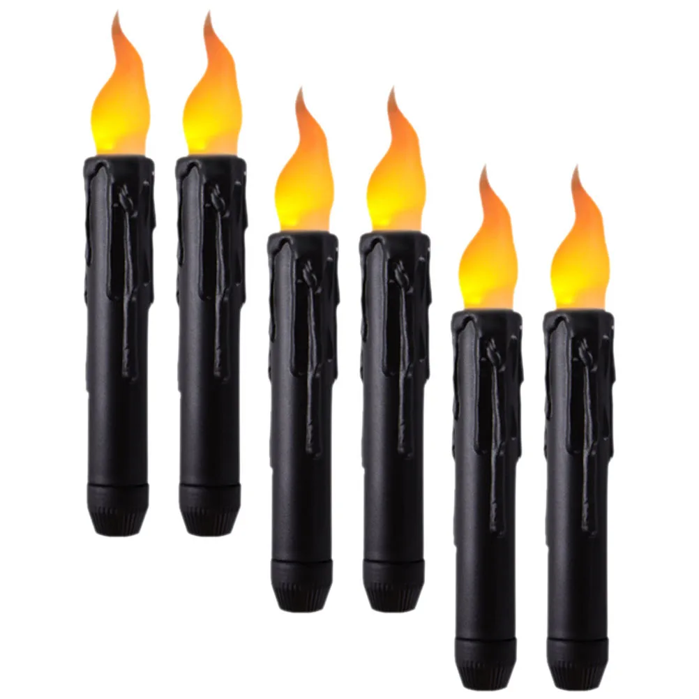 

6Pcs Operated LED Flameless Electronic Candles Romantic Wedding Birthday Party Decoration Lights Flameless Taper Candles