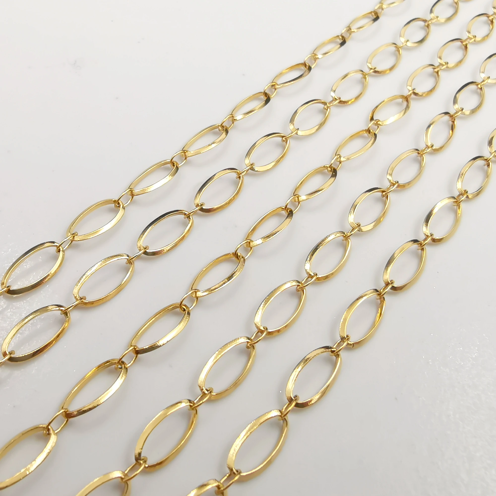 3meter Lot Thin 5mm Welding Chain Oval Link Jewelry Findings Gold-Plated Stainless Steel Marking DIY Necklace Bracelet Anklets