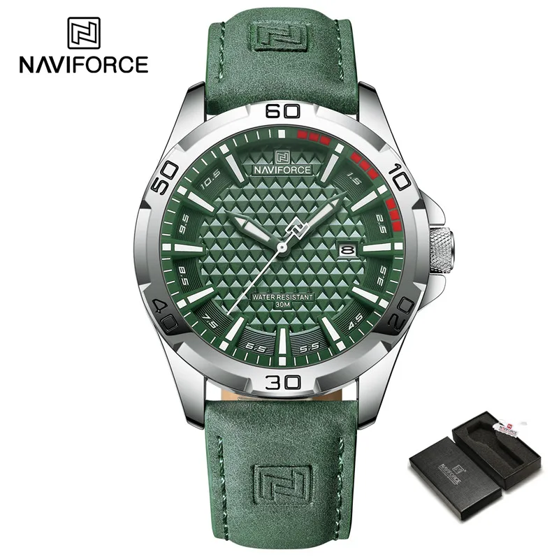 Original Marke Navi force hochwertige Herren uhren Leder armband männlich wasserdichte Armbanduhr Quarz Datum Uhr Relogio masculino