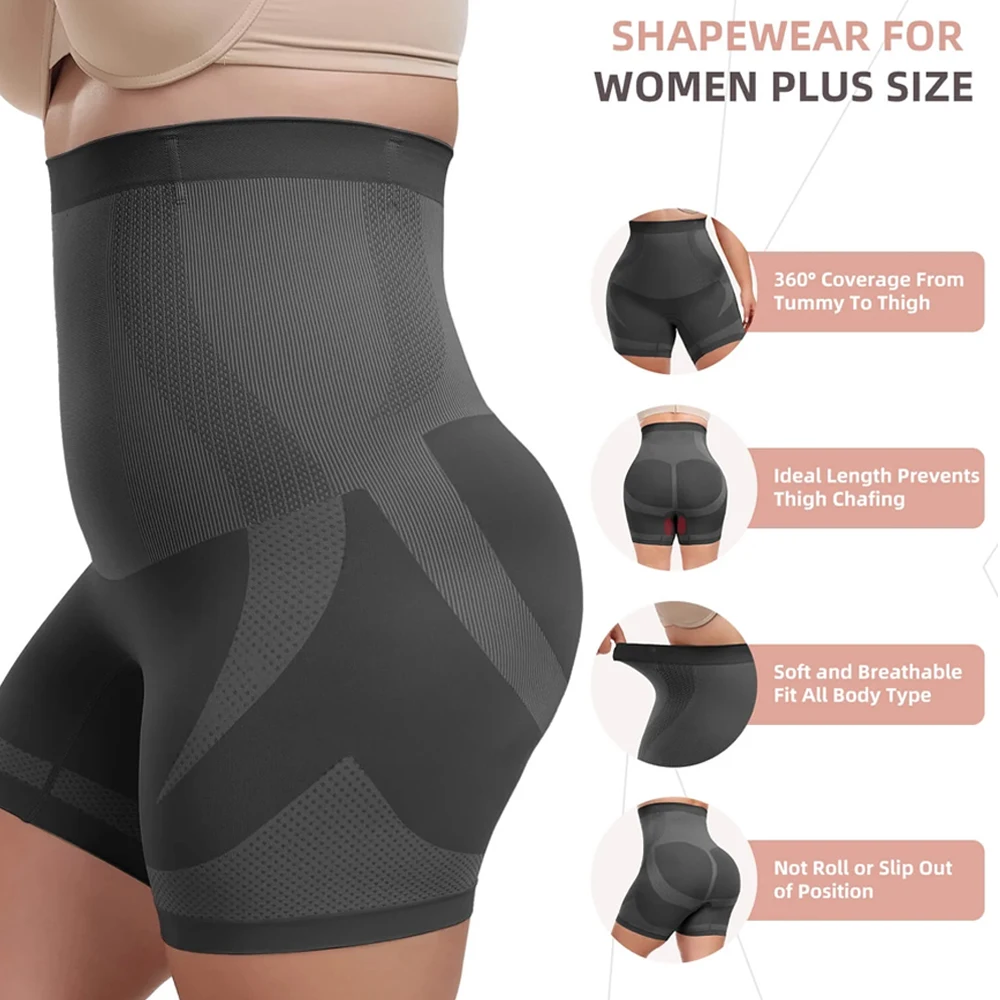 Large Size High Waist Shaping Shorts Women Abdominal Control Tight Shorts Slim Fit Stretch Safety Pants Women Sexy Underwear