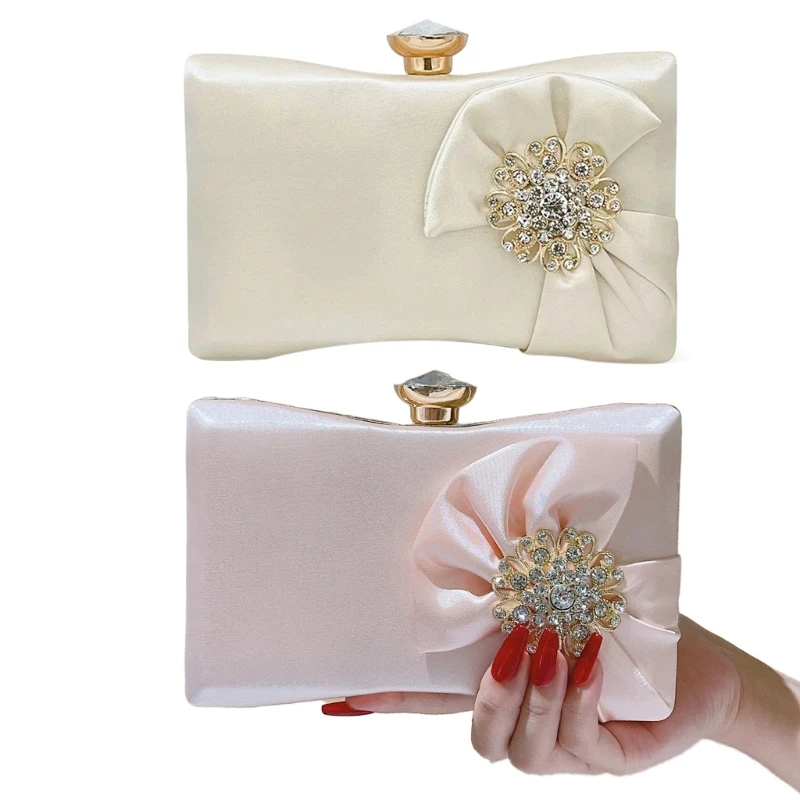 Eye Catching Evening Bag for Ladies Rhinestones Details for Parties and Weddings 066F