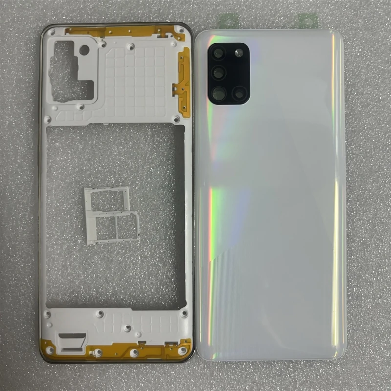 

Высокое качество для SA Galaxy A31 A315 A315F A315G A315N, средняя рамка + задняя крышка аккумулятора, задняя дверь с объективом камеры