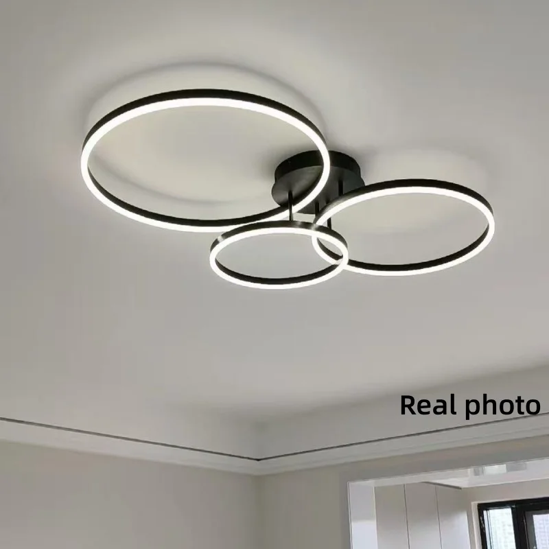 

Современная круглая светодиодная потолочная лампа для фойера, минималистичная потолочная люстра, диммируемое освещение, светильники для спальни