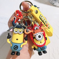 Despicable Me Minions Anime Figure Keychain Cartoon Model Car Keychain Backpack Pendant Ornaments Accessories Kids Toys Gifts