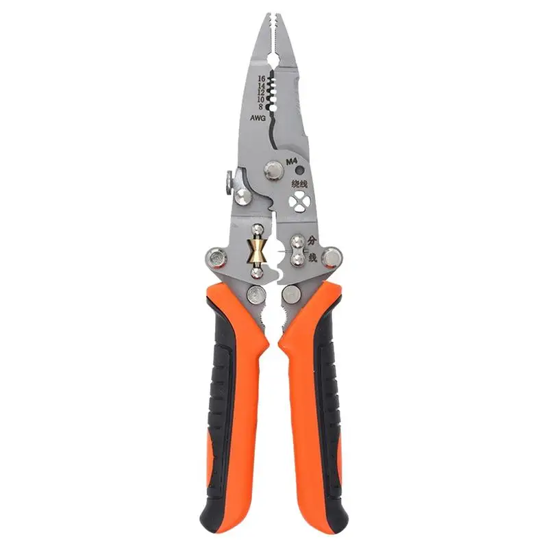 Professional Wire Stripper 12 In 1 Wire Stripping Tool Non-slip Handle Multifuntional Electrician Pliers For Clamping Stripping