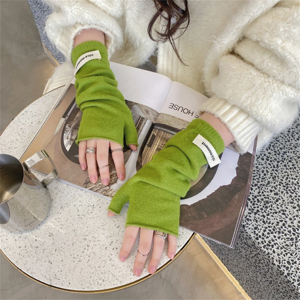 

Long Fingerless Mittens Women‘s Winter Warmer Gloves Cute Korean Arm Sleeves Japanese Casual Goth Wrist Sleeves Christmas Glove