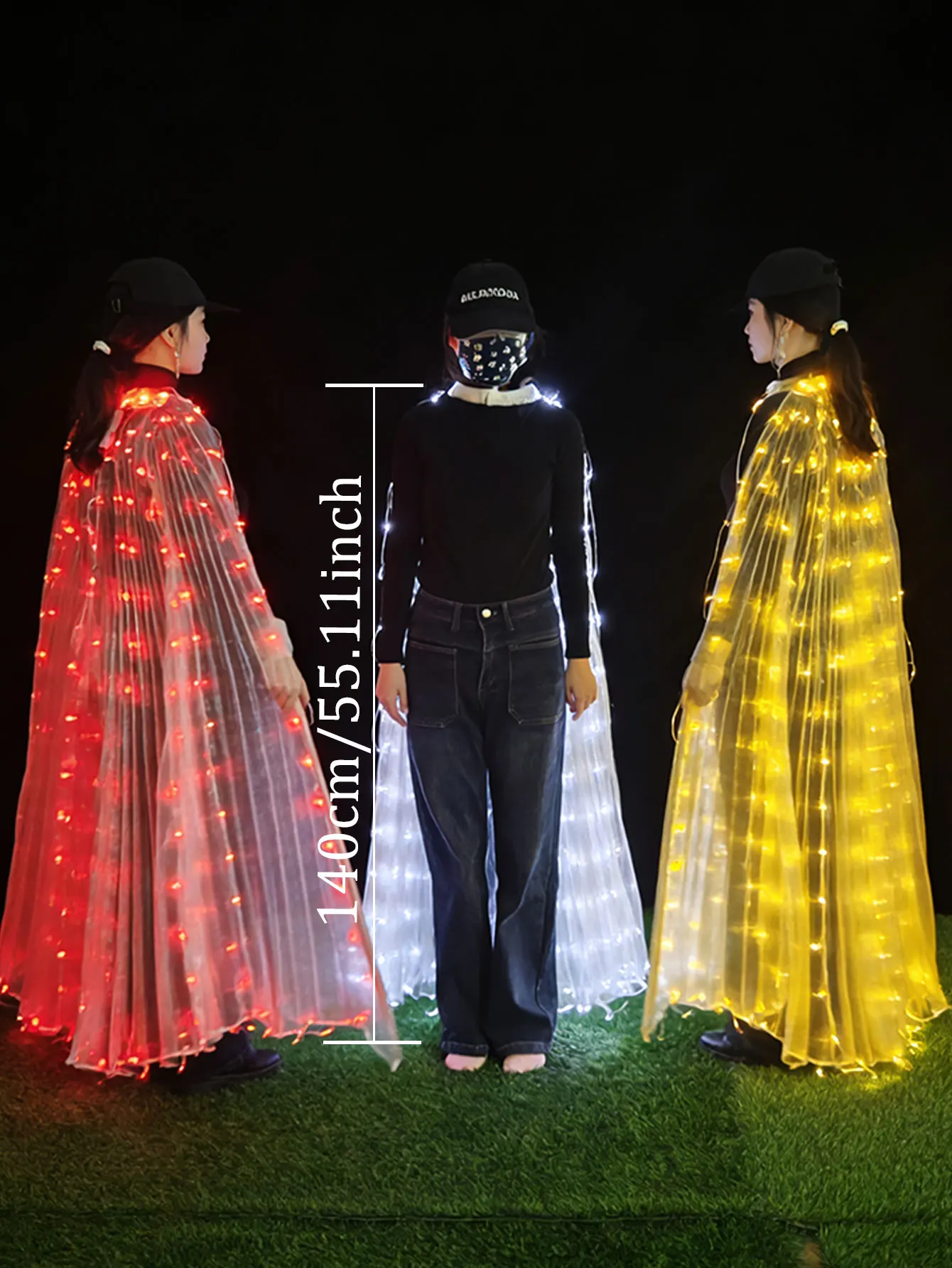 أجنحة الفراشة الراقصة، عباءة بيضاء شبه شفافة، ملحقات مرافقة الأداء، عباءة الاحتفال بالمهرجان #3