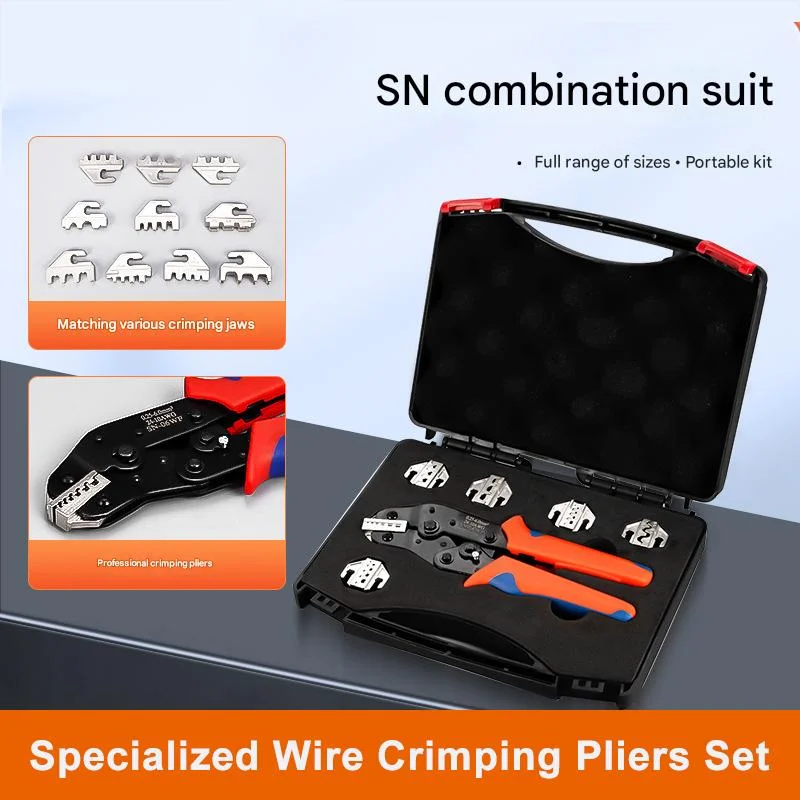 

Набор инструментов для обжима, щипцы для проводов с храповым механизмом для термоусадочной изоляции, нейлоновые неизолированные наконечники, клеммы с открытым стволом
