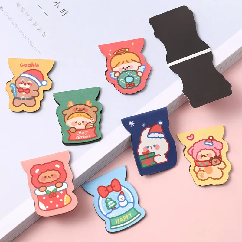 Cartoon christmas Magnet Magnetic Bookmarks Cute Magnet Page Markers Page Clips Bookmark For Student Office Reading Stationery